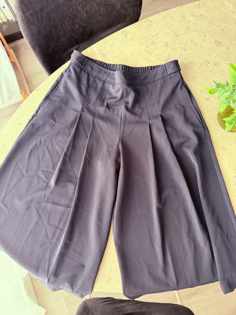 Zara wide trouser - ankle lenght - navy blue